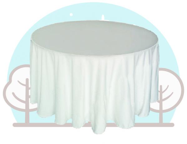 원형 테이블 보 [화이트]